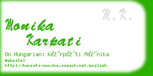 monika karpati business card